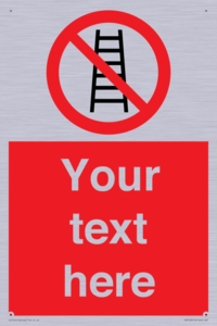 Custom No Ladders Sign